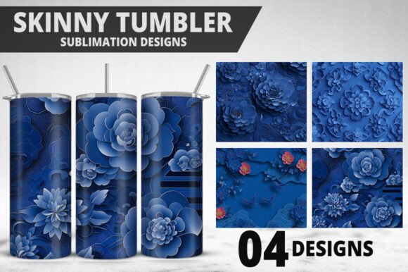 3D Cherry Blossom Tumbler Wrap Design