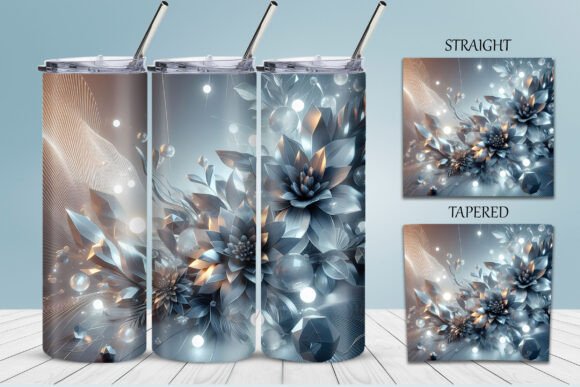 3D Crystal Tumbler Wrap PNG Design