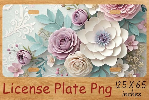 3d Floral License Plate Png: A Creative Boost for Your Custom Projects