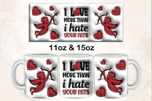 3d Inflated I Love You More Than I Hate Mug Design