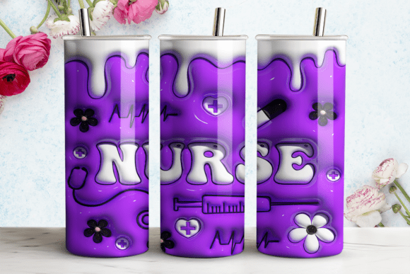 3D Inflated Nurse Tumbler Wrap Design