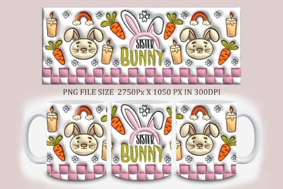 3D Inflated Sister Bunny Mug Design Guide