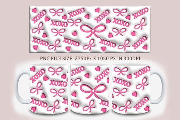 3D Inflated Xoxo Valentine Mug Design: A Versatile Asset for Creators