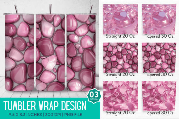 3D Pink Color Stones Tumbler Design: A Guide to Flawless Sublimation Results