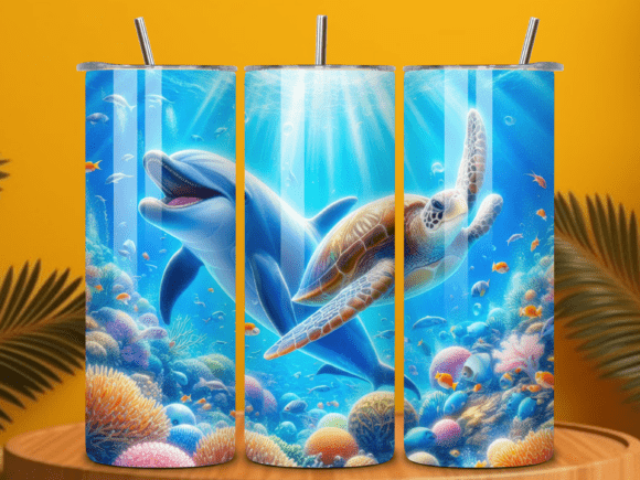 3D Sea Turtle Tumbler Wrap Design PNG: Elevating Your Sublimation Projects