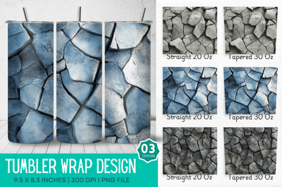 3D Stone Cracked Texture Tumbler Design: Elevating Custom Drinkware with Depth and Detail