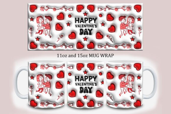 3D Valentine's Day PNG Mug Design