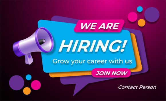 3D We Are Hiring Concept Design Colorful