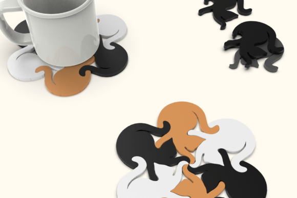 Cute Cat Coaster: A 3D-Printed Fusion of Function and Feline Charm