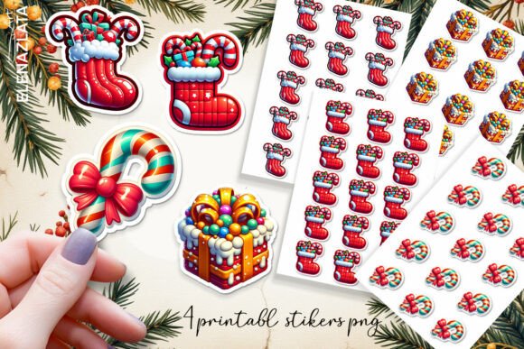 Cute Christmas 3d Stickers Bundle