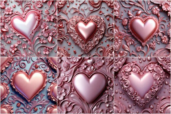 Embossed Heart Backgrounds for Design