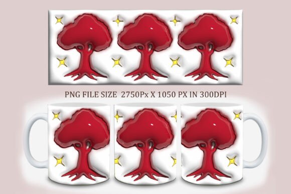 Evaluating the 3D Inflated Dreaming Tree Mug Design PNG for Sublimation and Digital Art