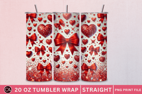 Glitter Valentine Coquette Heart Tumbler
