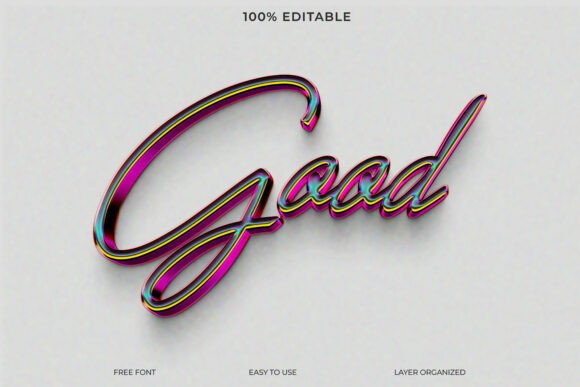 Glossy 3D Script Text Effect for Modern Design