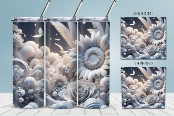 Integrating 3D Floral, Birds White, Tumbler Design into Your Creative Workflow