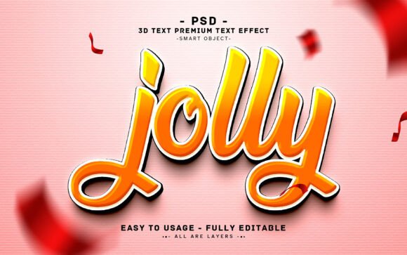 Jolly 3D Text Effect Graphic for Design