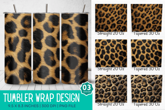 Unleash Bold Style with the 3D Leopard Skin Texture Tumbler Design
