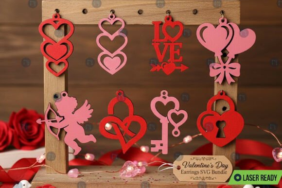 Valentine’s Day Earrings SVG Bundle